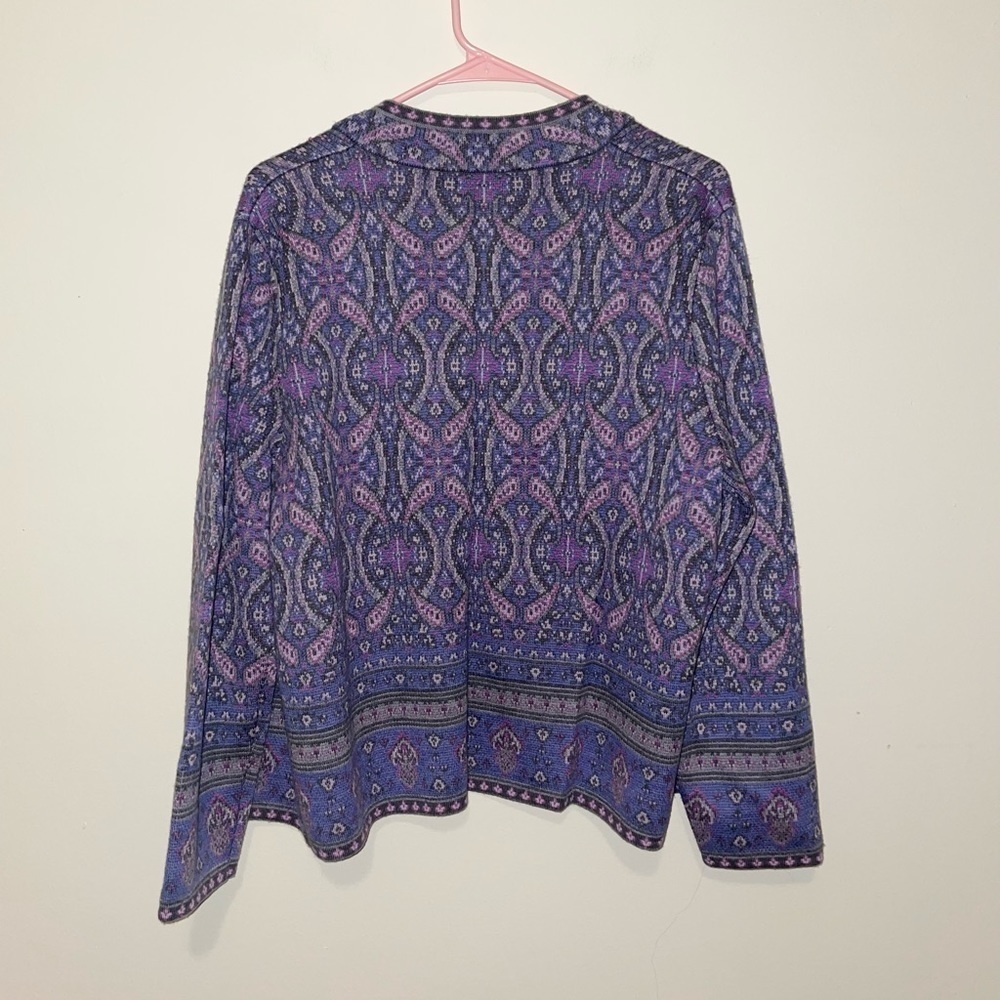 Pendleton 100% Merino Wool Purple Patterned Full … - image 6